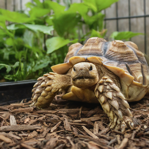 Create a picture. Prepare before raising Sulcata turtles. 4 pictures